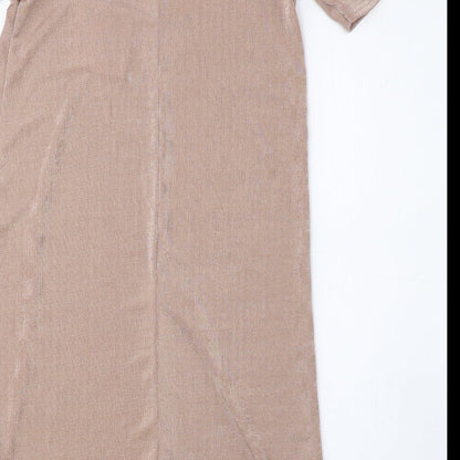 Missguided Womens Pink Polyester A-Line Size 6 V-Neck Pullover