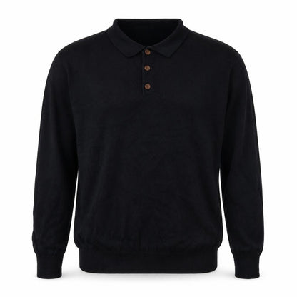 Cedarwood State Mens Black Collared Cotton Pullover Jumper Size XL