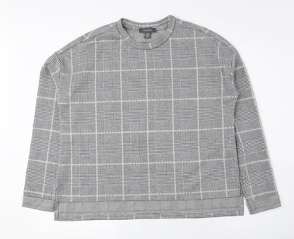 Primark Womens Grey Plaid Polyester Pullover Sweatshirt Size S Pullover