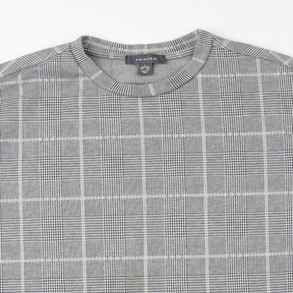 Primark Womens Grey Plaid Polyester Pullover Sweatshirt Size S Pullover