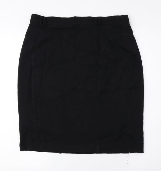 Gerry Weber Womens Black Polyester Straight & Pencil Skirt Size 16 Zip