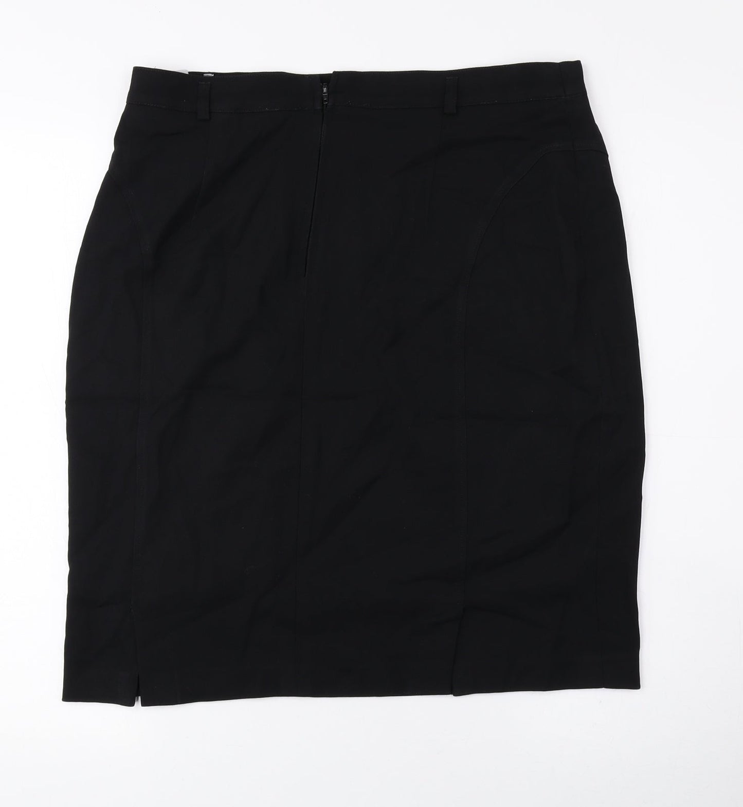 Gerry Weber Womens Black Polyester Straight & Pencil Skirt Size 16 Zip