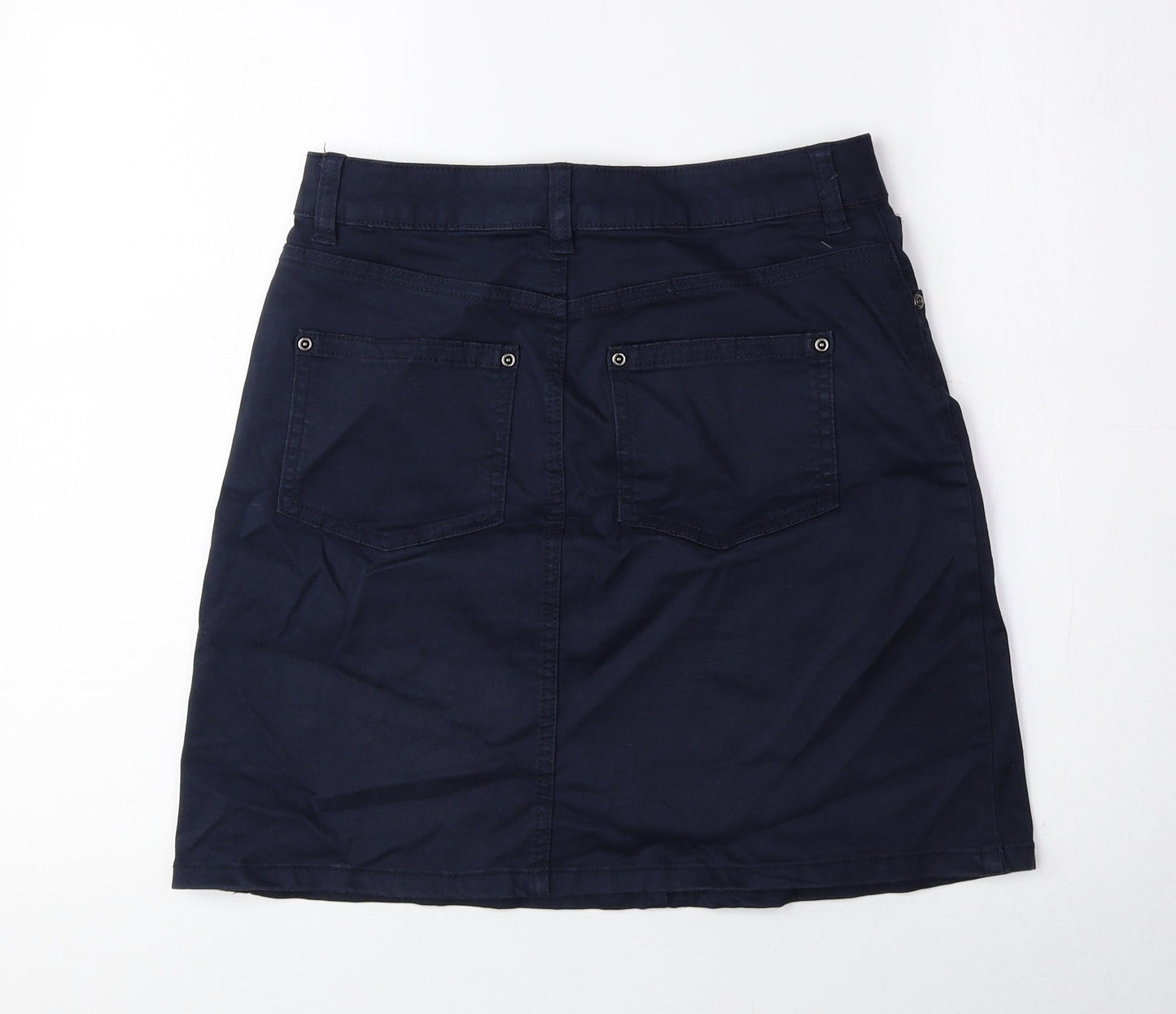 TU Womens Blue Cotton Mini Skirt Size 8 Zip