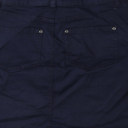 TU Womens Blue Cotton Mini Skirt Size 8 Zip