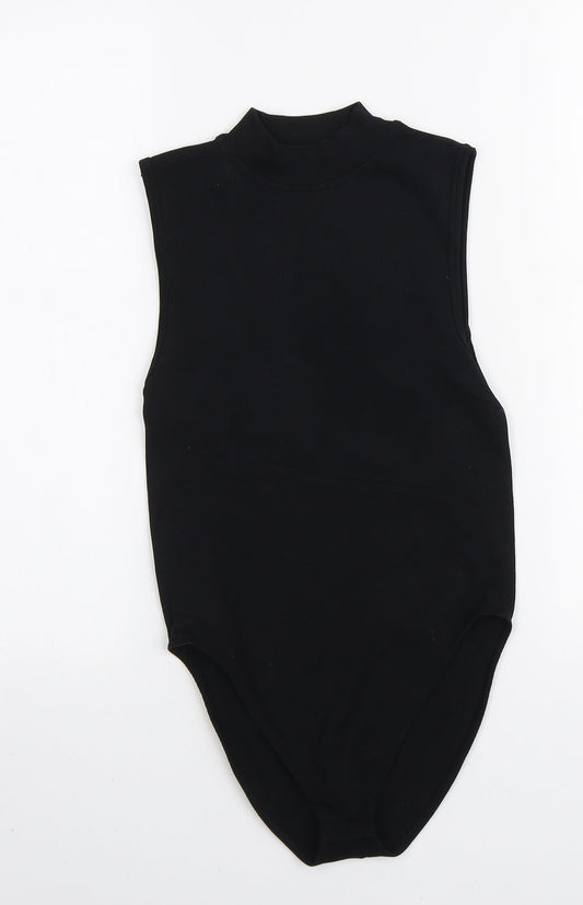 Primark Womens Black Nylon Bodysuit One-Piece Size XS Snap