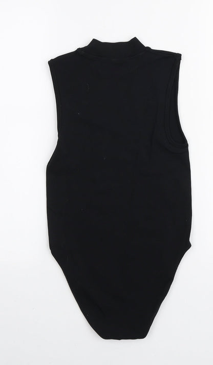 Primark Womens Black Nylon Bodysuit One-Piece Size XS Snap