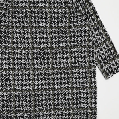TU Womens Black Geometric Polyester A-Line Size 12 Boat Neck Pullover