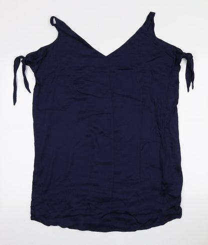 John Lewis Womens Blue Viscose Tank Dress Size S V-Neck Pullover - Bikini Cover Up