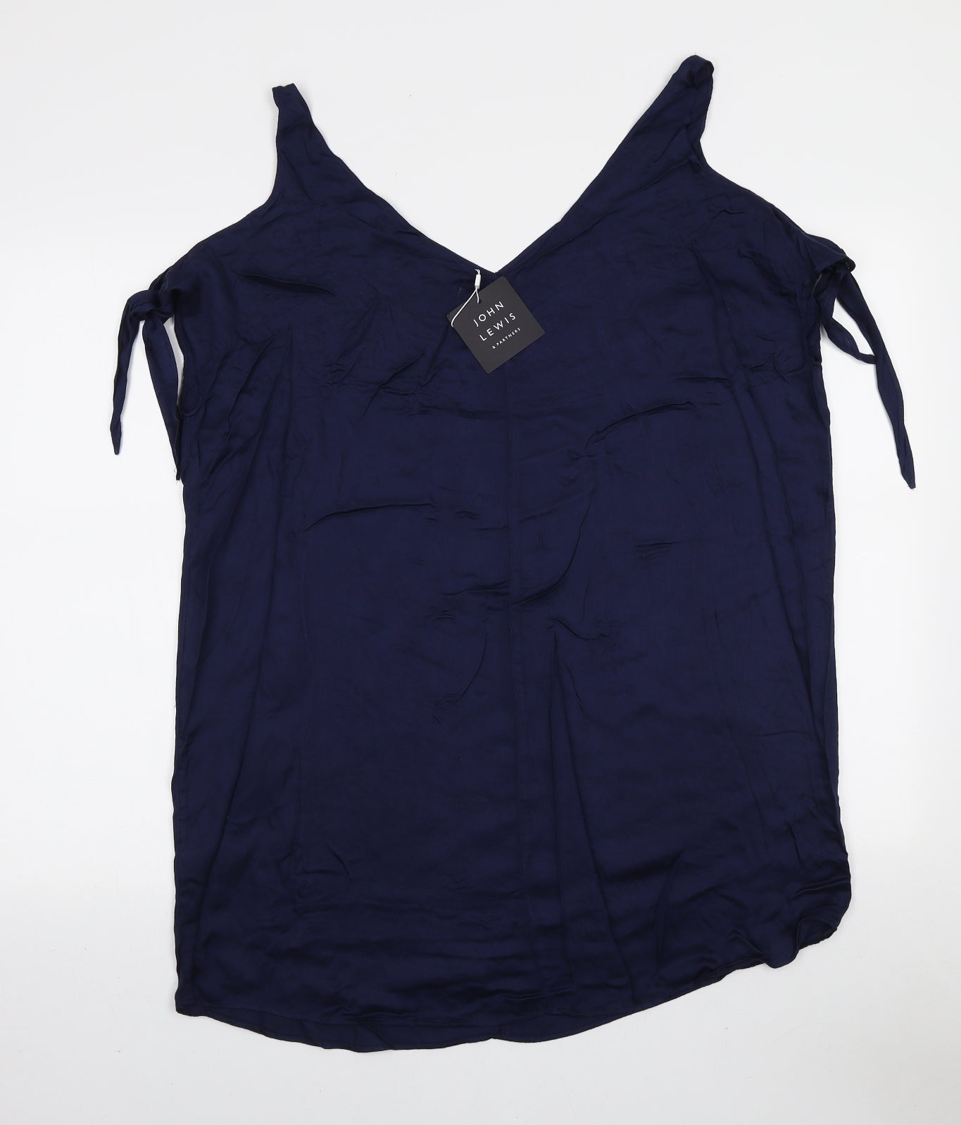 John Lewis Womens Blue Viscose Tank Dress Size S V-Neck Pullover - Bikini Cover Up