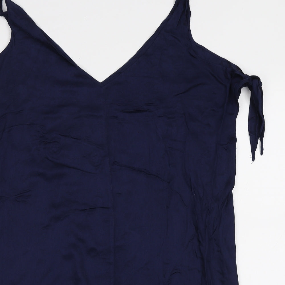John Lewis Womens Blue Viscose Tank Dress Size S V-Neck Pullover - Bikini Cover Up
