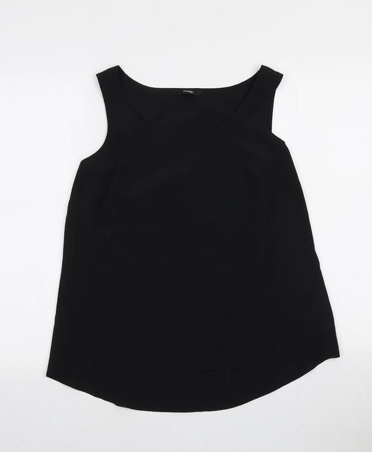 George Womens Black Polyester Basic Tank Size 12 Scoop Neck