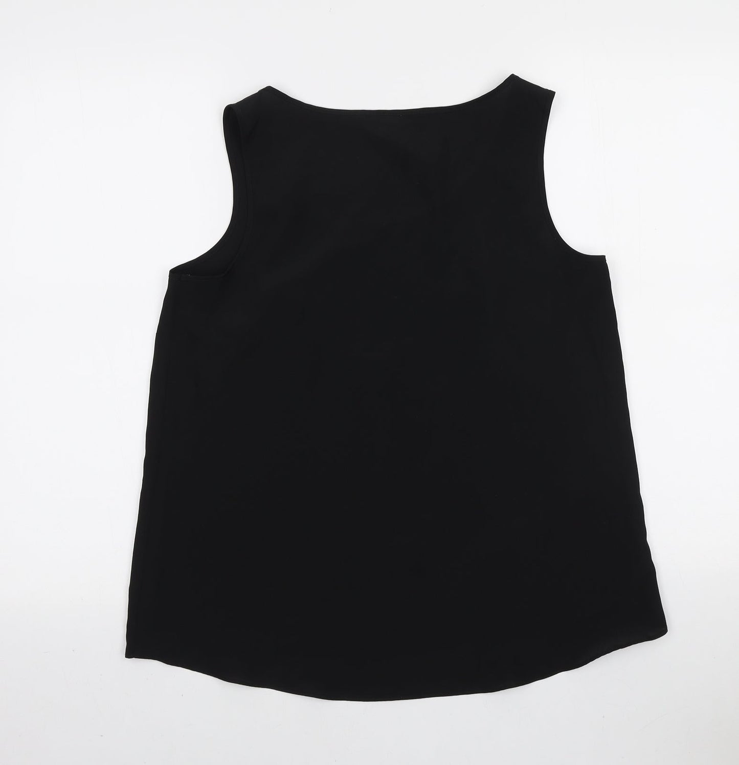 George Womens Black Polyester Basic Tank Size 12 Scoop Neck