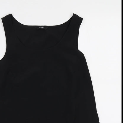 George Womens Black Polyester Basic Tank Size 12 Scoop Neck