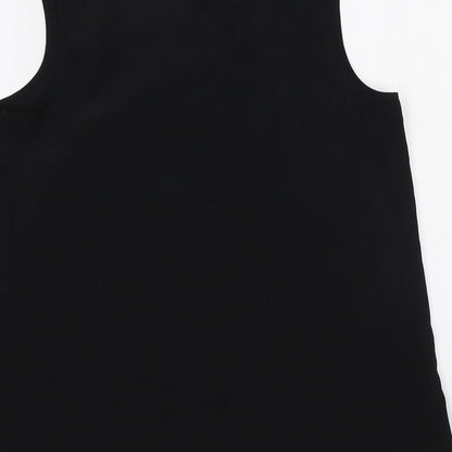 George Womens Black Polyester Basic Tank Size 12 Scoop Neck