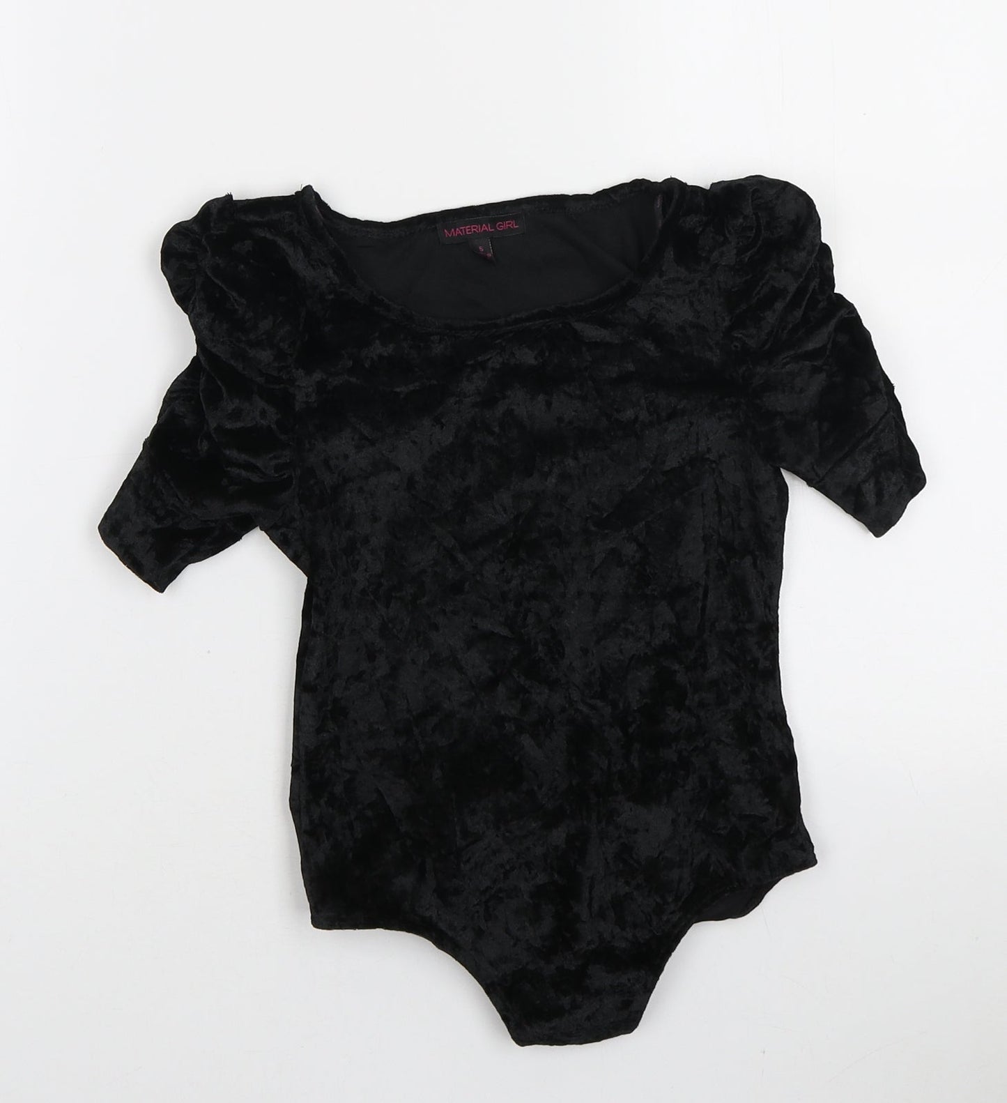 MaterialGirl Womens Black Polyamide Bodysuit One-Piece Size S Snap