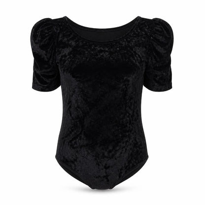 MaterialGirl Womens Black Polyamide Bodysuit One-Piece Size S Snap