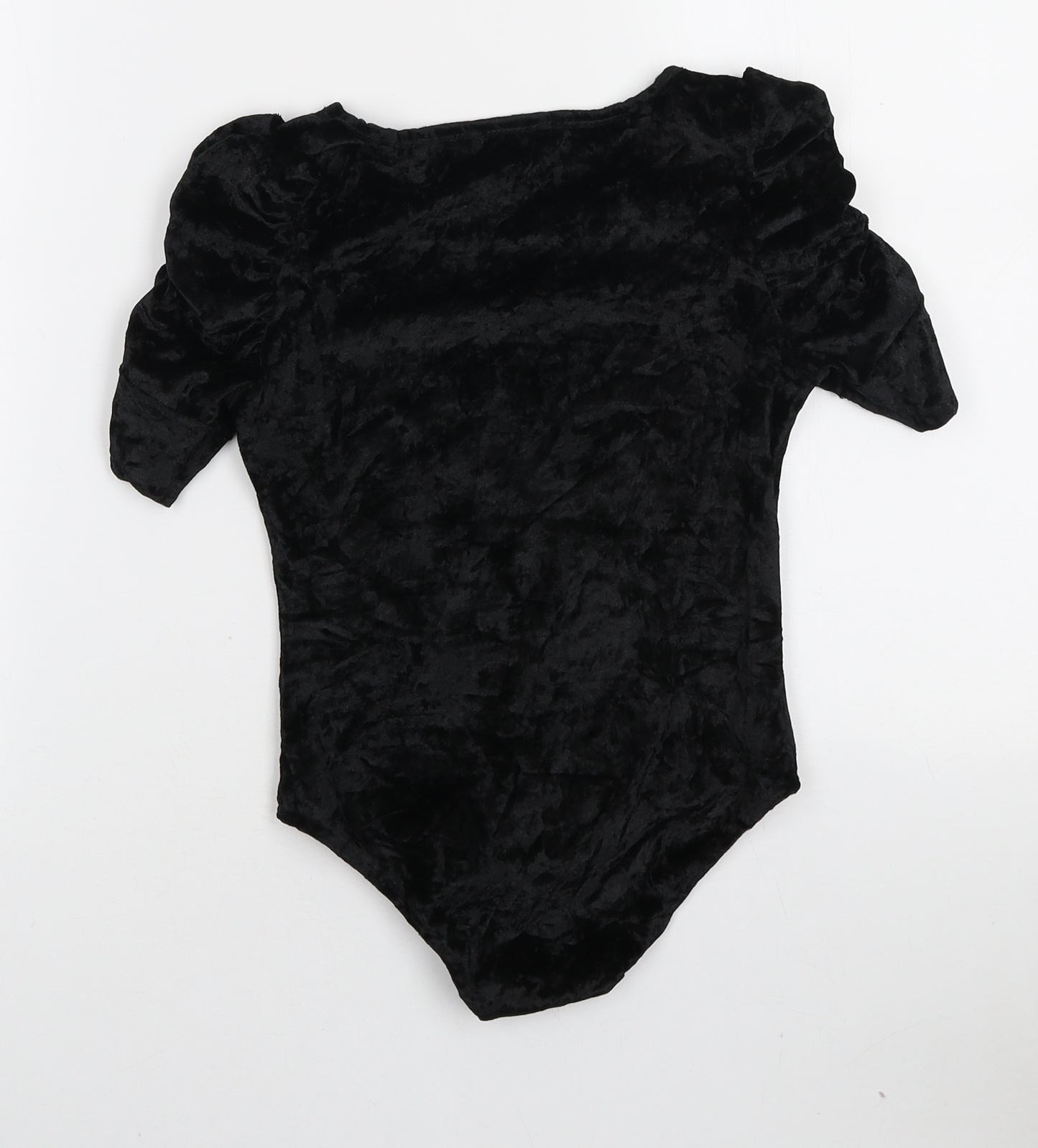 MaterialGirl Womens Black Polyamide Bodysuit One-Piece Size S Snap