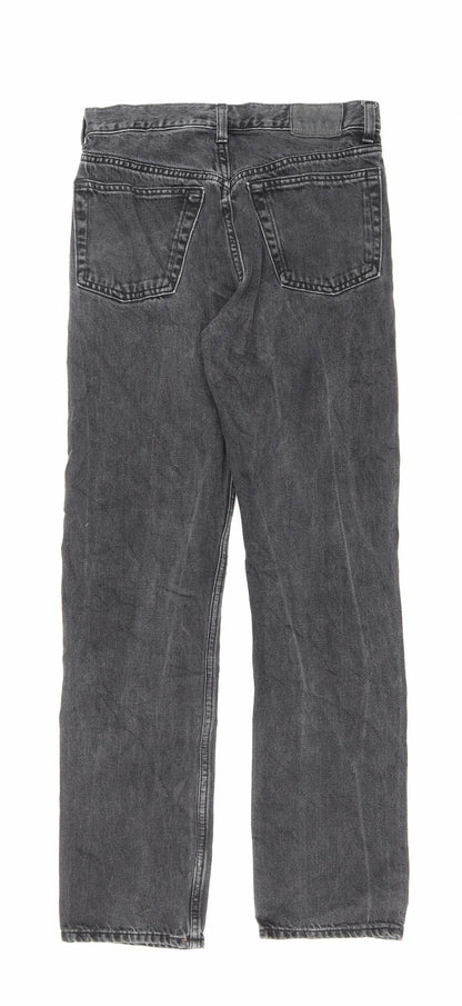 Weekday Mens Black Cotton Straight Jeans Size 27 in L27 in Regular Button