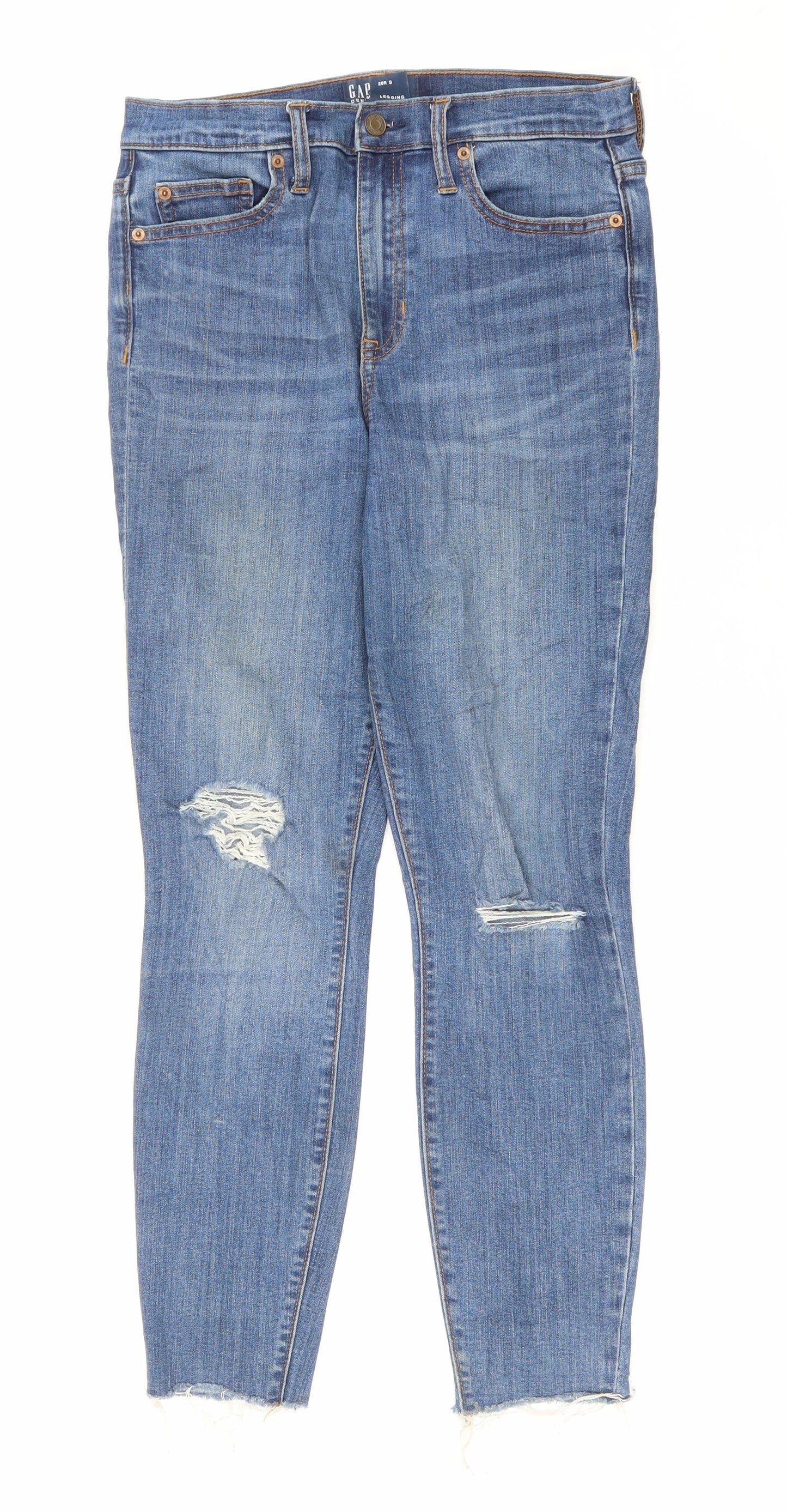 Gap Womens Blue Cotton Skinny Jeans Size 32 in L26 in Regular Zip