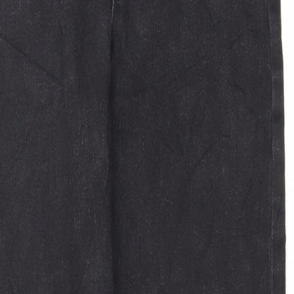 Missguided Womens Black Cotton Skinny Jeans Size 4 L28 in Regular Button - Lace up detail on front