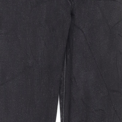 Missguided Womens Black Cotton Skinny Jeans Size 4 L28 in Regular Button - Lace up detail on front