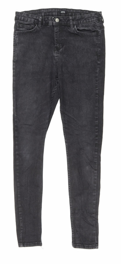 Hera Mens Black Cotton Skinny Jeans Size 30 in L29 in Regular Zip