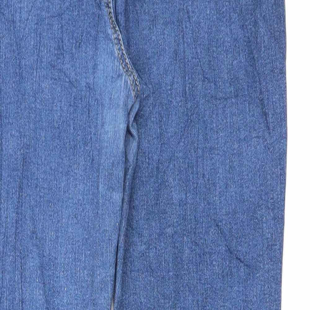 Boohoo Womens Blue Cotton Skinny Jeans Size 12 L27 in Regular Zip