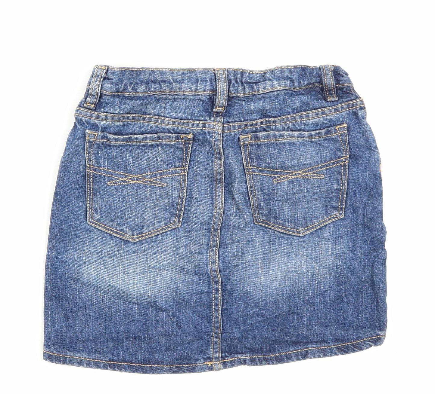 Gap Girls Black Cotton A-Line Skirt Size 10 Years Regular Zip