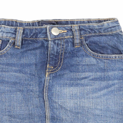 Gap Girls Black Cotton A-Line Skirt Size 10 Years Regular Zip