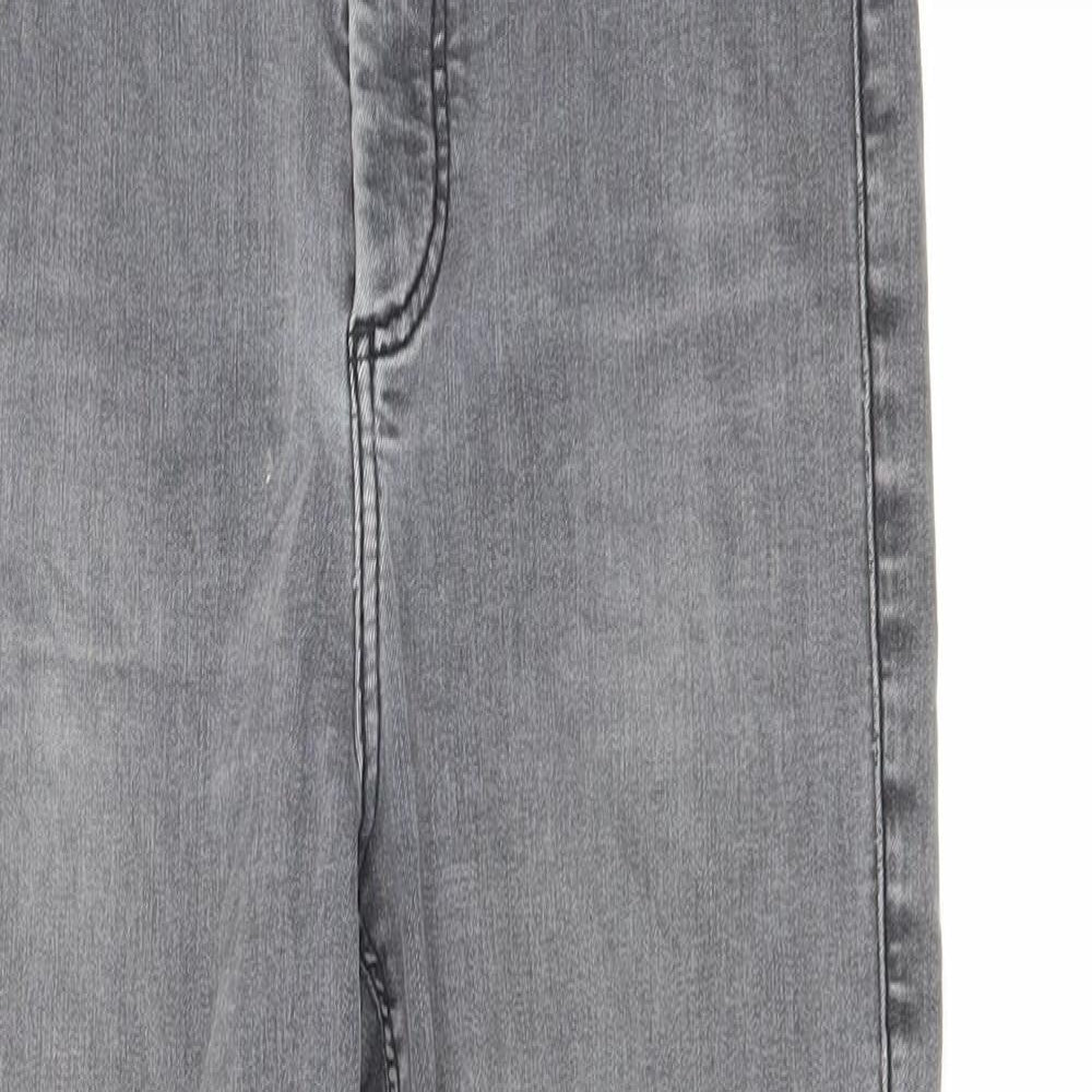 Topshop Womens Grey Cotton Skinny Jeans Size 26 in L25 in Regular Zip