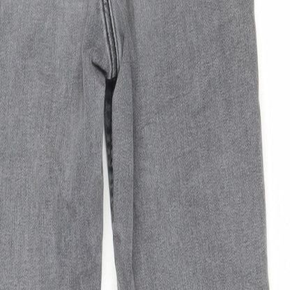 Topshop Womens Grey Cotton Skinny Jeans Size 26 in L25 in Regular Zip