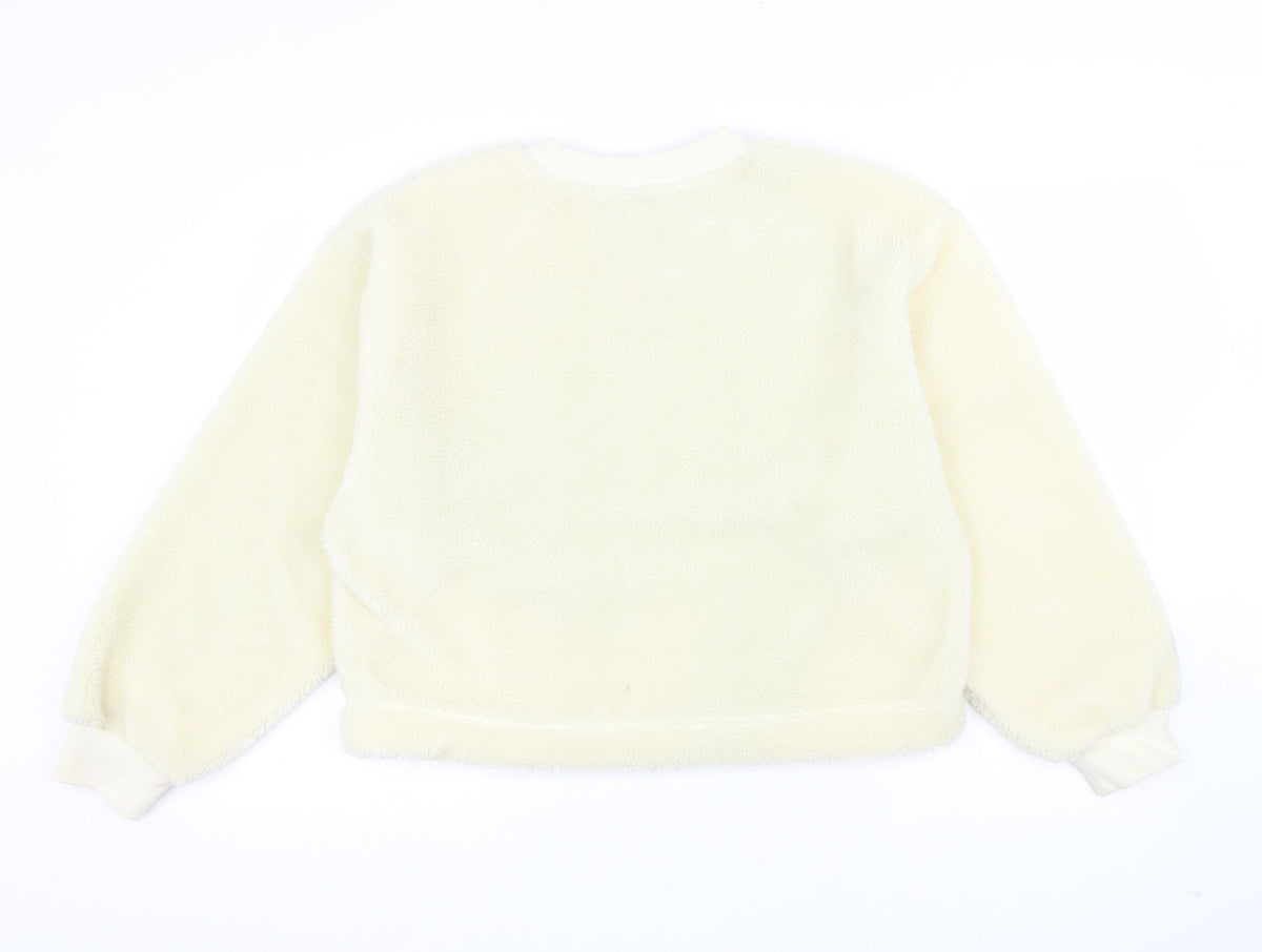 Topshop Womens Ivory Polyester Pullover Sweatshirt Size 8 Pullover
