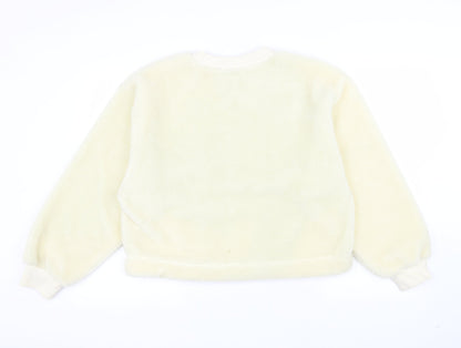 Topshop Womens Ivory Polyester Pullover Sweatshirt Size 8 Pullover