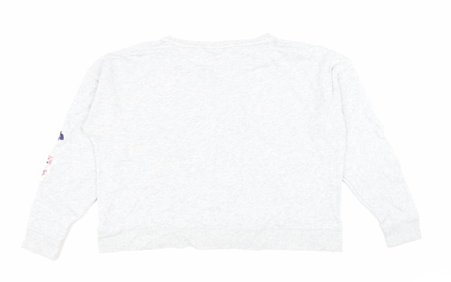 H&M Womens Grey Cotton Pullover Sweatshirt Size L Pullover - Flowers