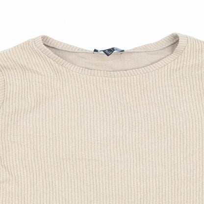 New Look Womens Beige Polyester Pullover Sweatshirt Size L Pullover