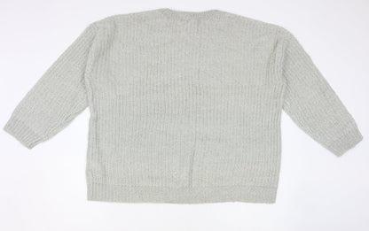 Womens UK Size L New Look Grey Pullover Jumper
