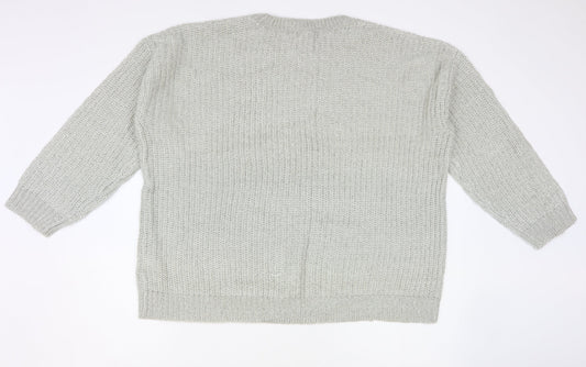 Womens UK Size L New Look Grey Pullover Jumper