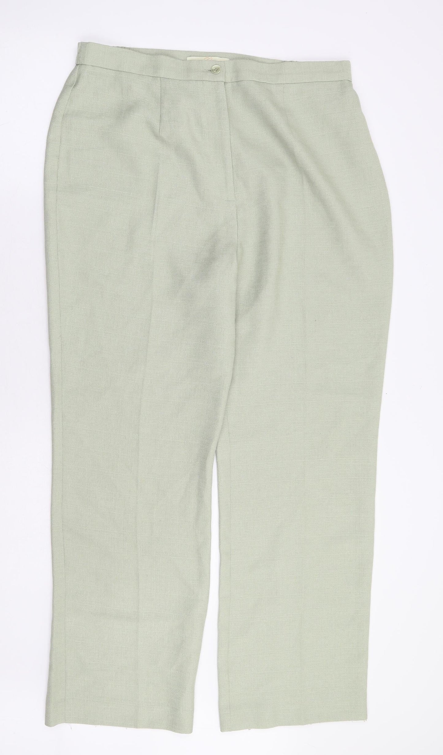 Classics Womens Green Polyester Trousers Size 16 L29 in Regular Zip