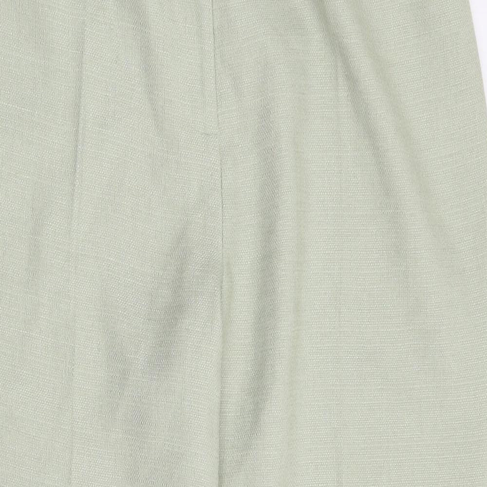 Classics Womens Green Polyester Trousers Size 16 L29 in Regular Zip