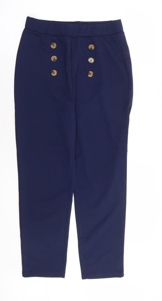 SheIn Womens Blue Polyester Trousers Size M L25 in Regular