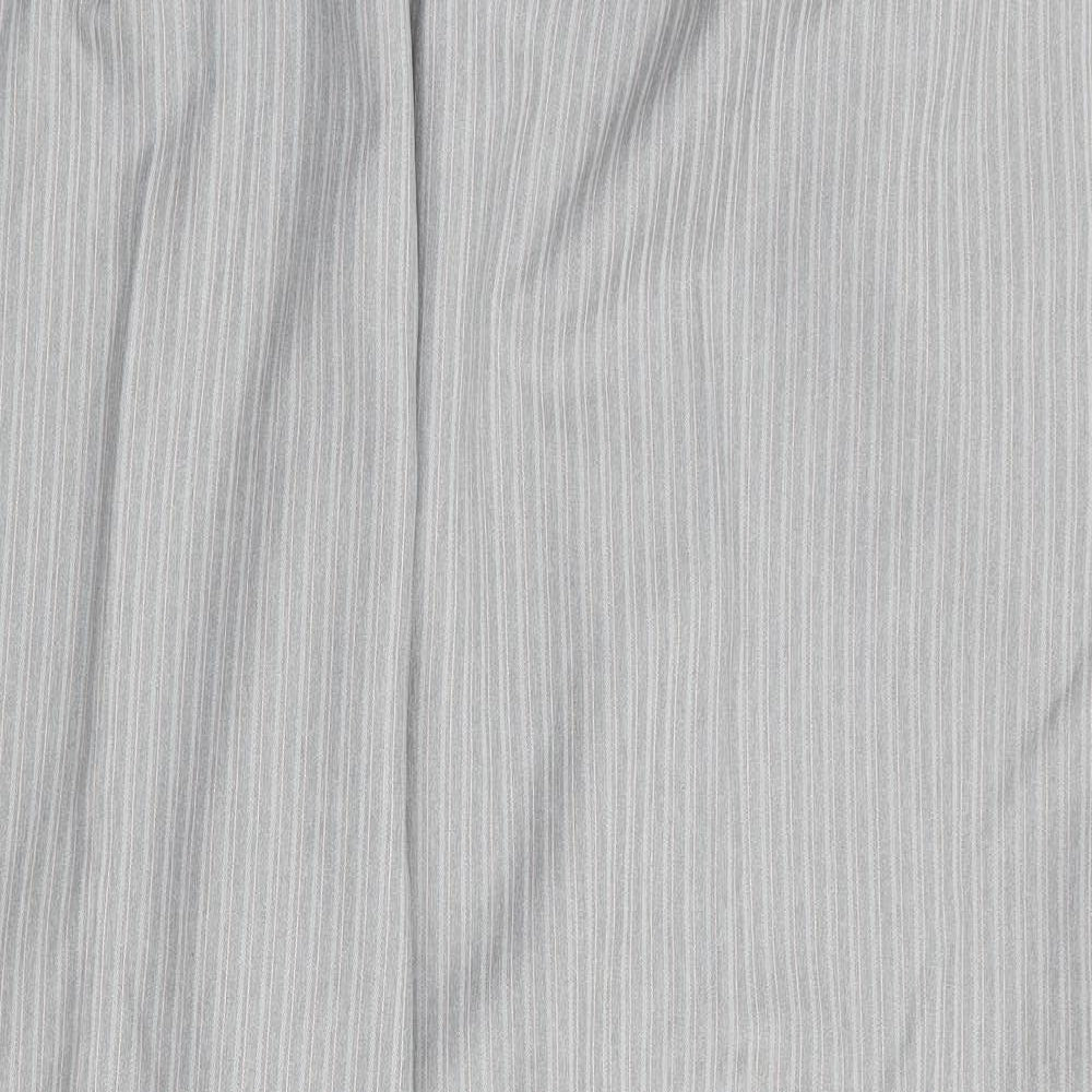 Bonmarché Womens Grey Striped Polyester Trousers Size 22 L27 in Regular