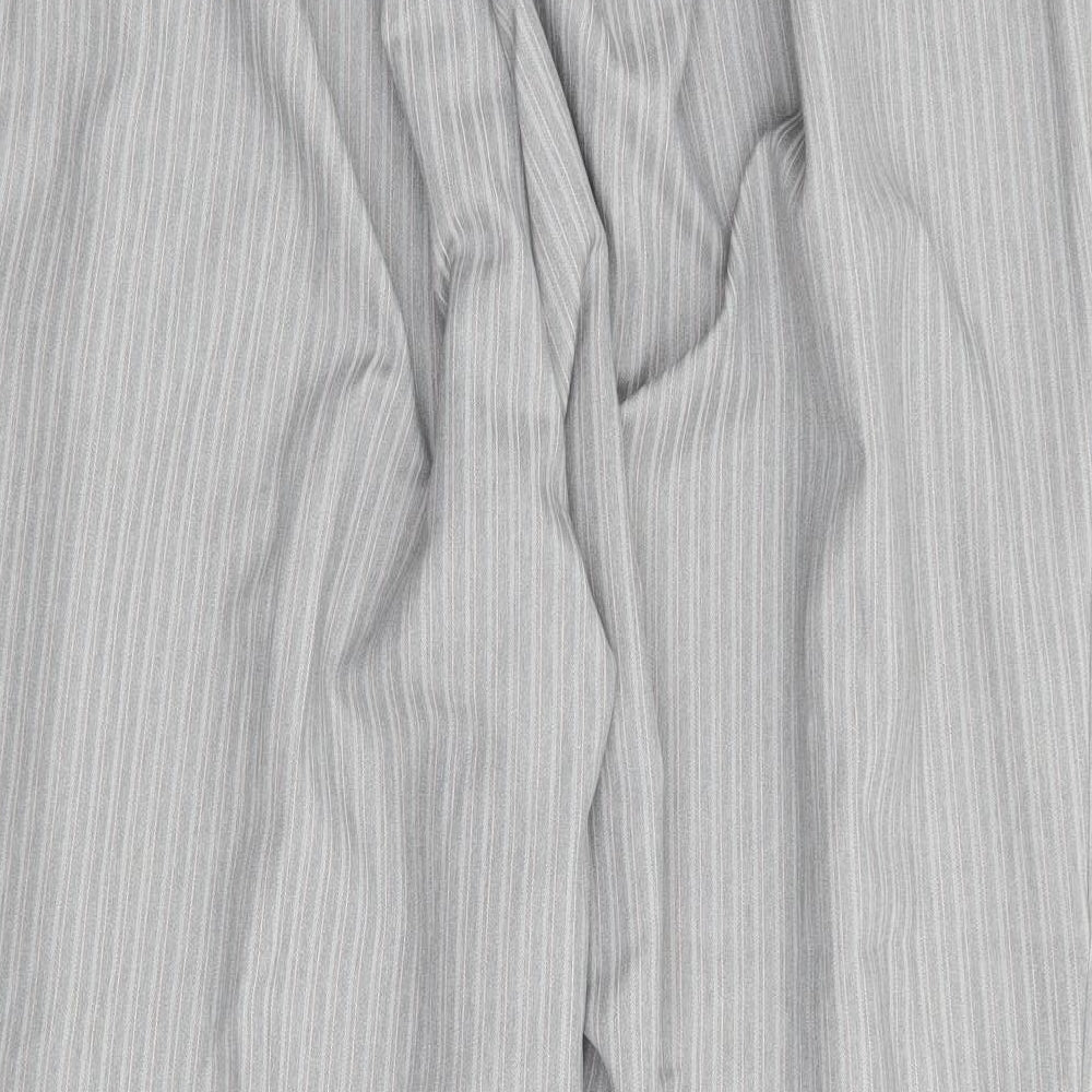 Bonmarché Womens Grey Striped Polyester Trousers Size 22 L27 in Regular