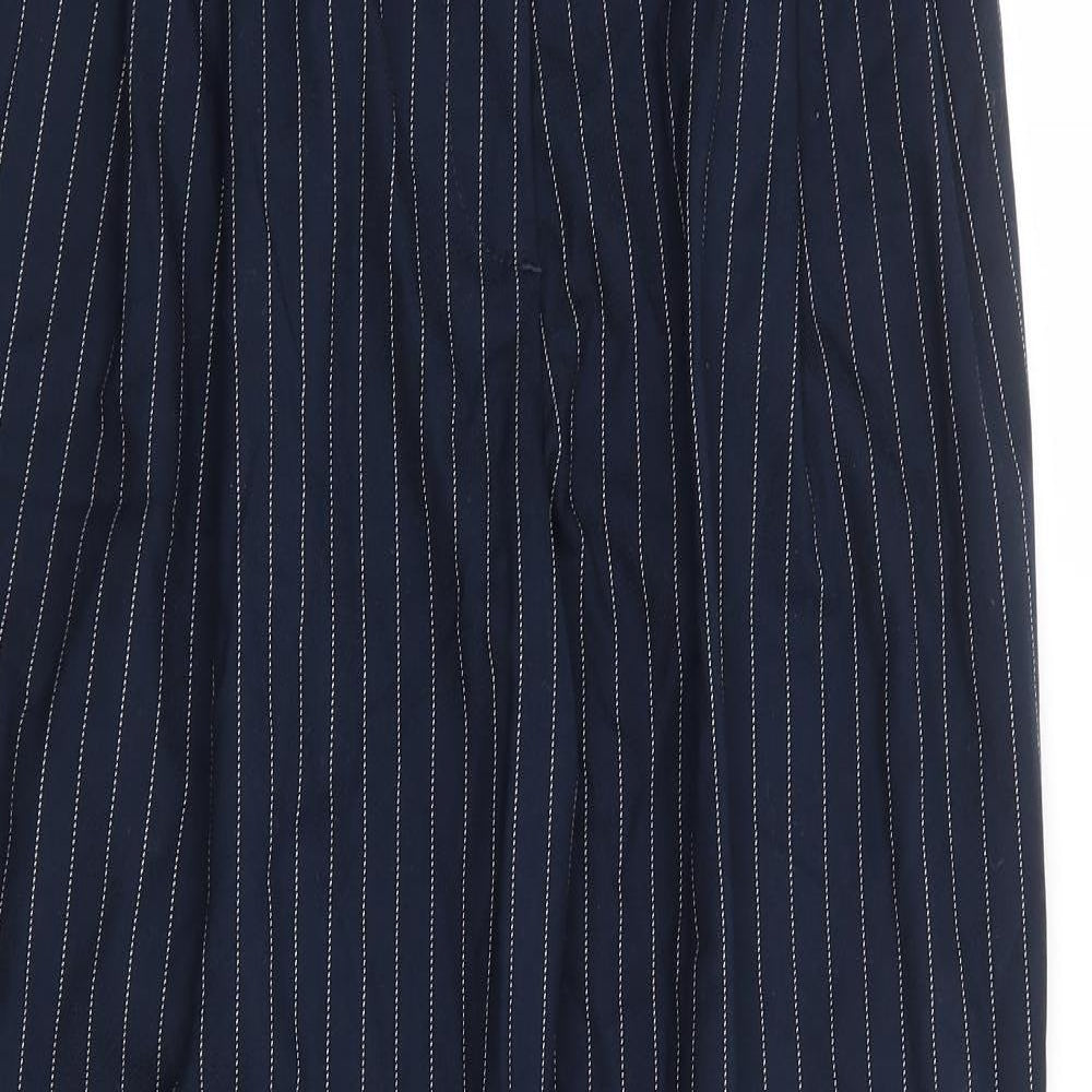Monkl Womens Blue Striped Polyester Trousers Size 10 L28 in Regular Zip