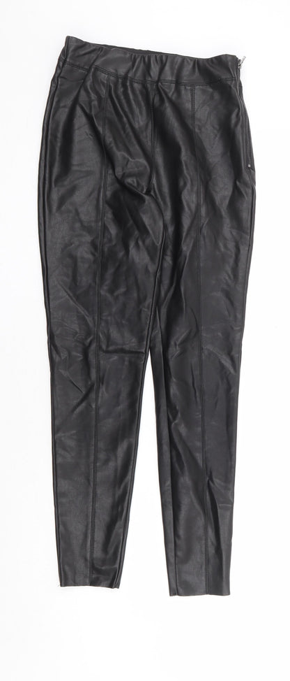 Womens UK Size 8 Topshop Regular Fit  Black Trousers