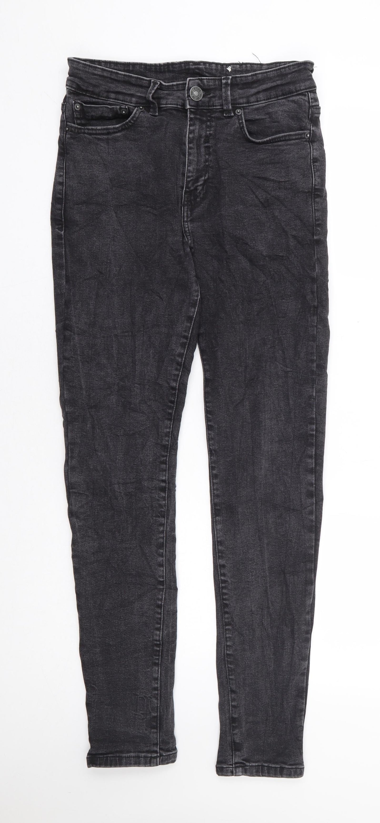 New Look Mens Black Cotton Skinny Jeans Size 30 in L31 in Regular Zip