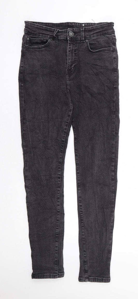 New Look Mens Black Cotton Skinny Jeans Size 30 in L31 in Regular Zip