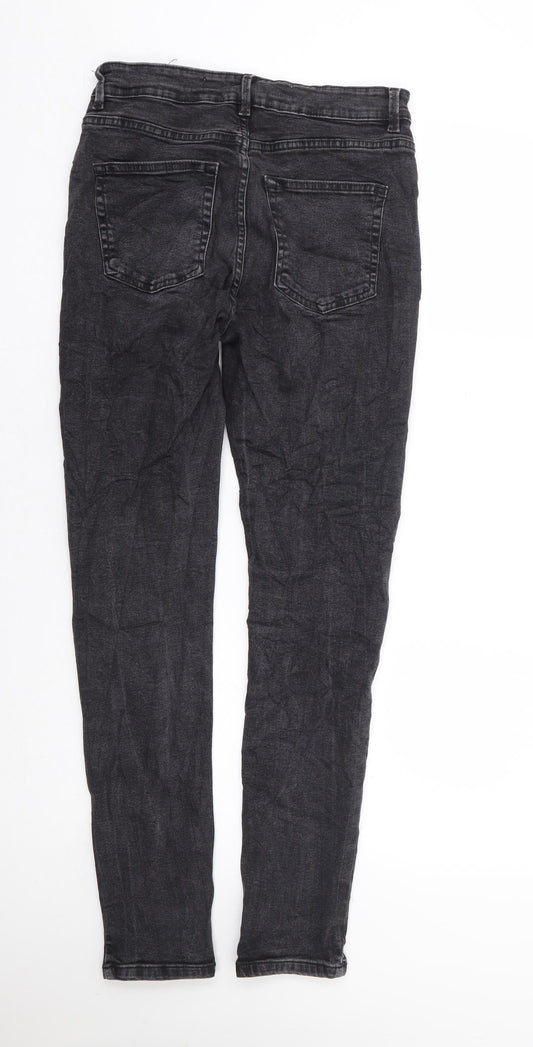 New Look Mens Black Cotton Skinny Jeans Size 30 in L31 in Regular Zip