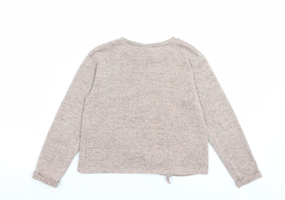 Matalan Girls Pink Polyester Basic Casual Size 9 Years Crew Neck Pullover - Shine Like The Stars In The Sky