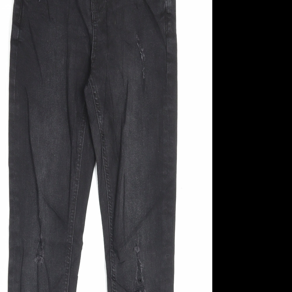 Denim & Co. Womens Black Cotton Skinny Jeans Size 8 L28 in Regular Button