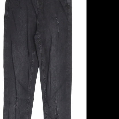 Denim & Co. Womens Black Cotton Skinny Jeans Size 8 L28 in Regular Button